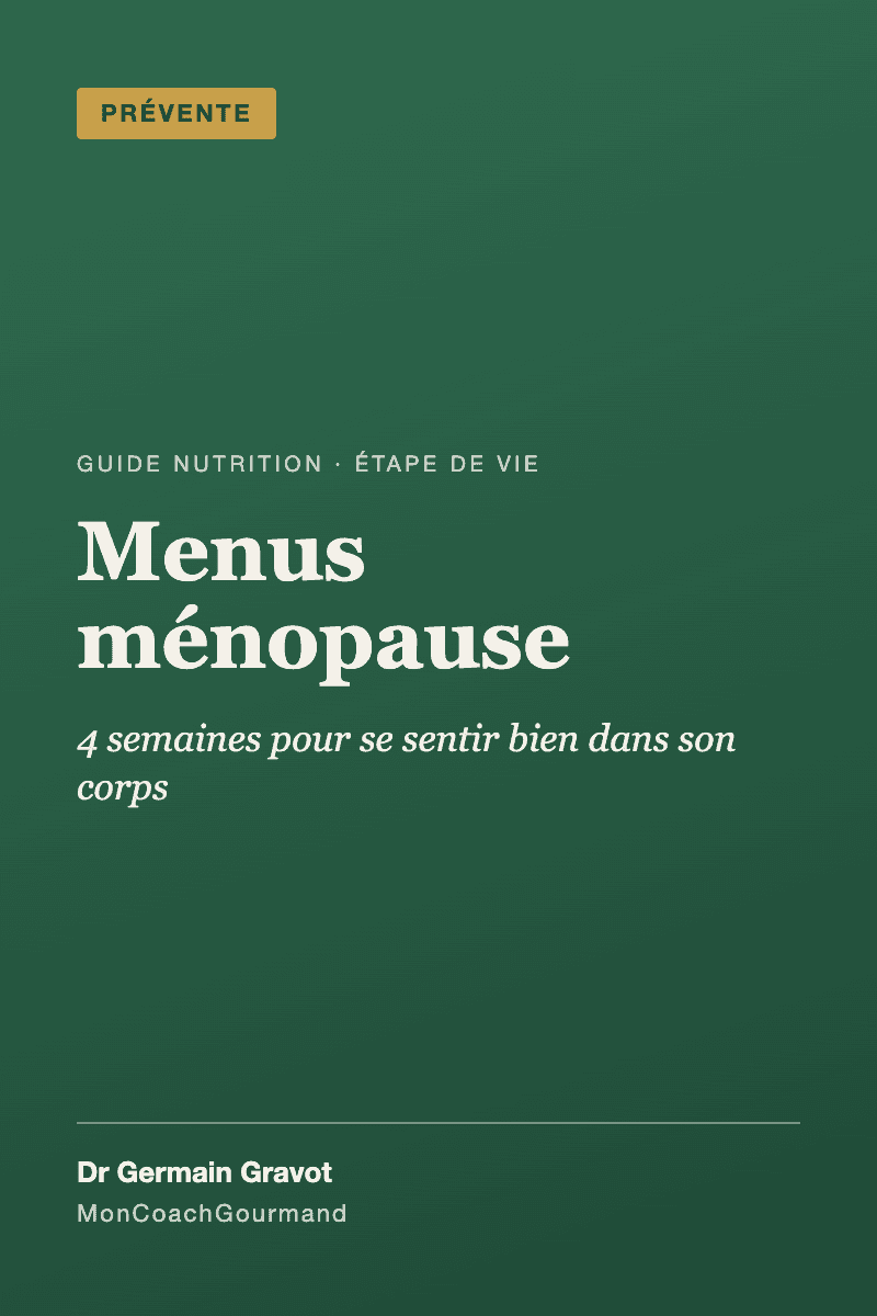 Couverture du guide Menus ménopause de MonCoachGourmand