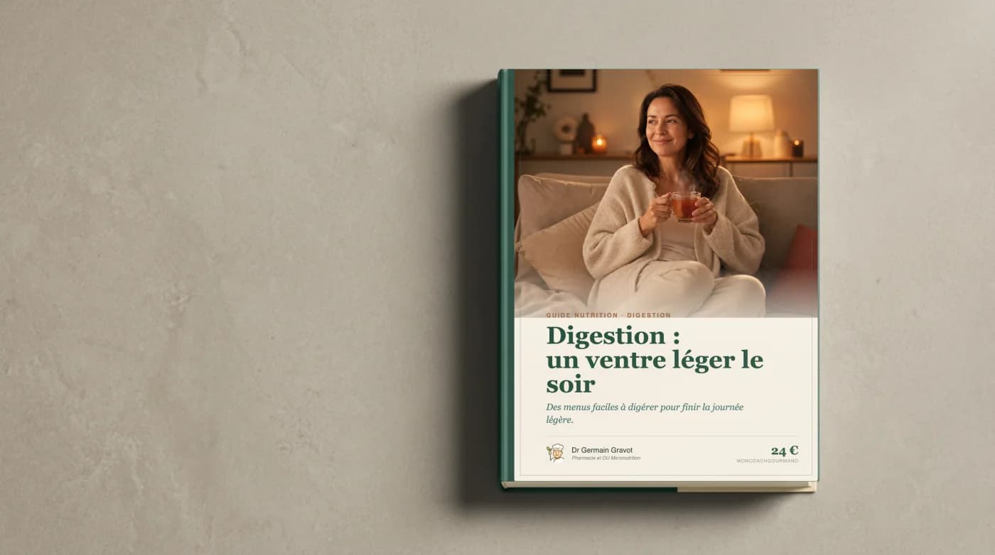 Couverture du guide Digestion : un ventre léger le soir de MonCoachGourmand