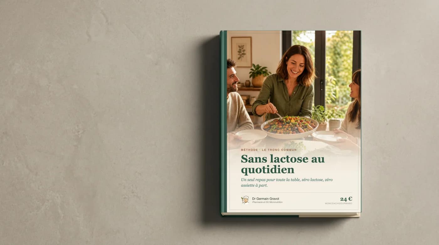 Couverture du guide Sans lactose au quotidien de MonCoachGourmand