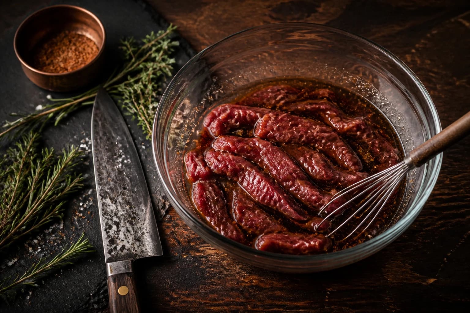 Etape 2 : Préparer la marinade sans sucre — Beef jerky keto sans sucre
