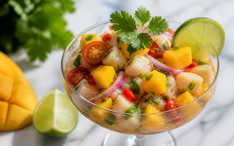 Ceviche vegan cœur de palmier & mangue
