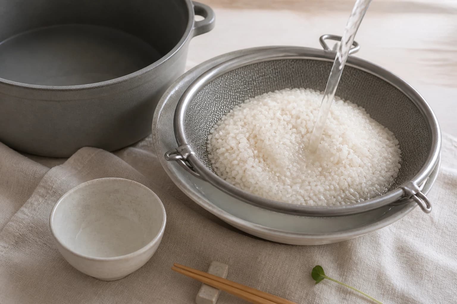 Etape 1 : Préparer le riz et les aromates — Congee riz gingembre : le petit-déjeuner japonais