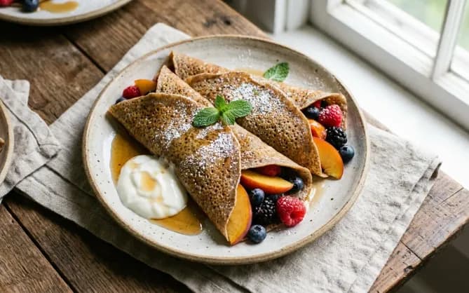 Crêpes rustiques sans gluten au sarrasin