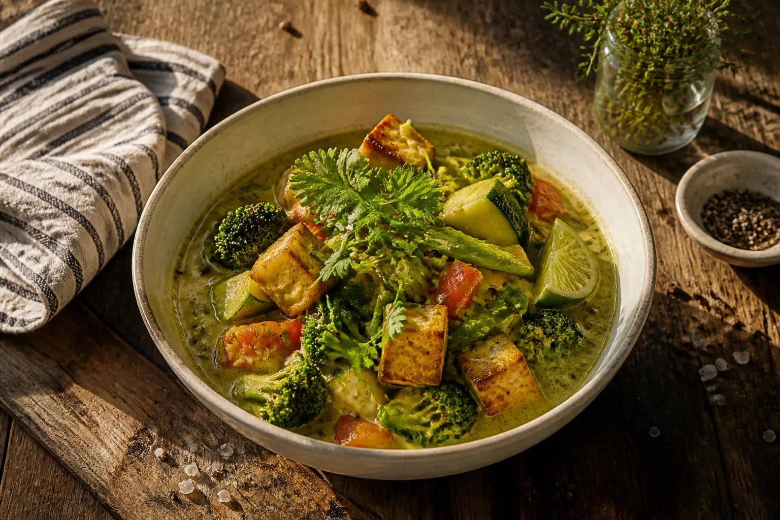 Etape 2 : Réveiller la pâte de curry vert — Curry thaï vert tofu : crémeux et léger