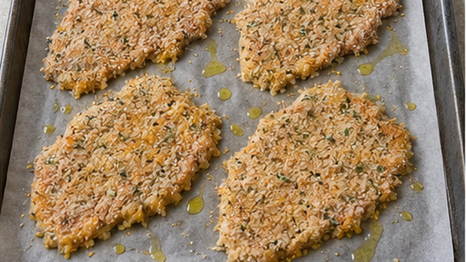 Etape 3 : Cuire au four — Escalope de dinde panée au four light