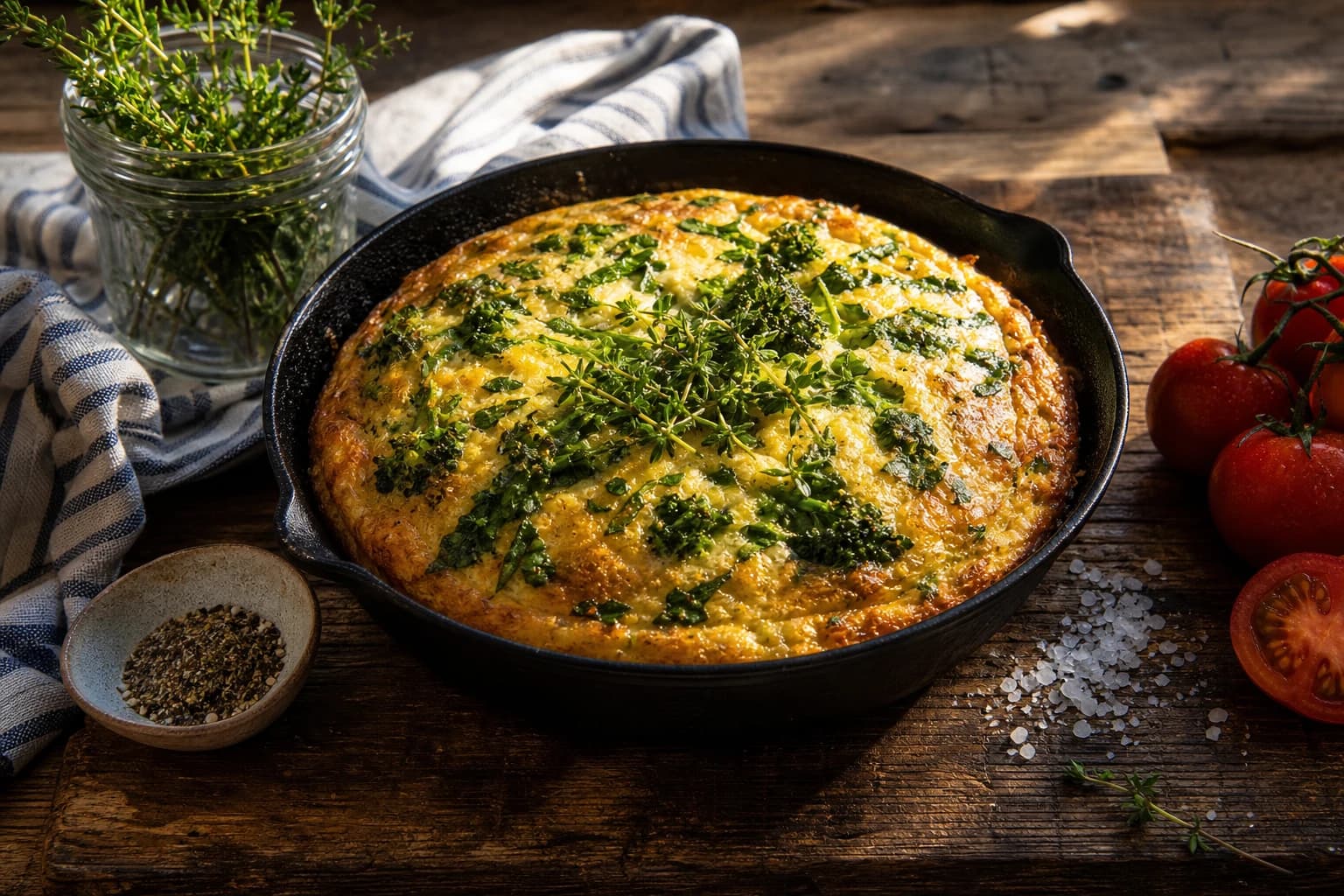 Frittata aux fanes de légumes anti-gaspi