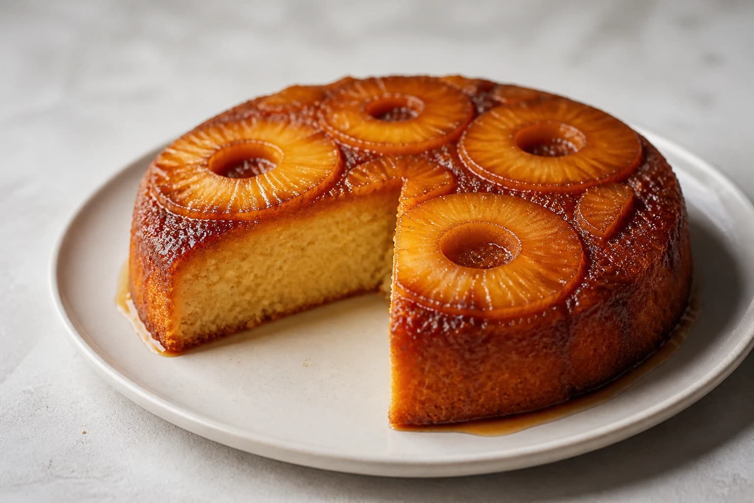 Gâteau renversé à l'ananas caramélisé