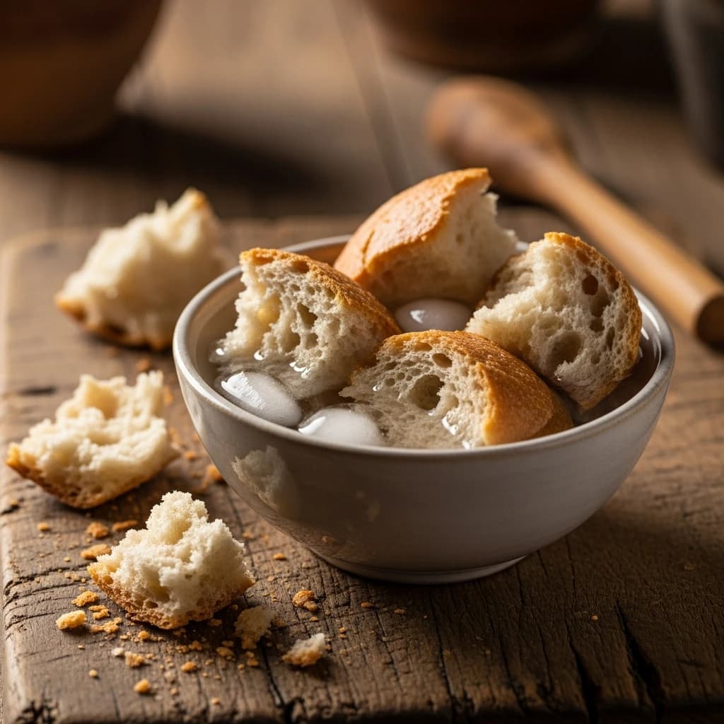 Etape 2 : Tremper le pain rassis — Gazpacho maison (110 kcal, 15 min)