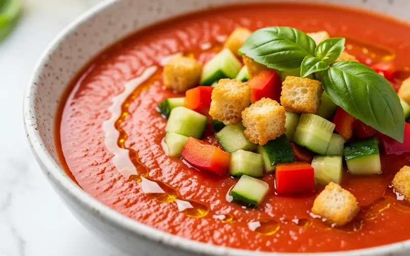 Gazpacho maison (110 kcal, 15 min)