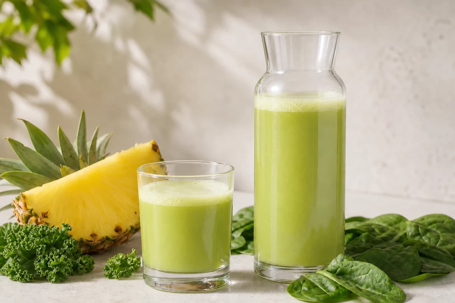 Etape 1 : Laver et trier les feuilles — Jus ananas kale épinards : doux et bien dosé