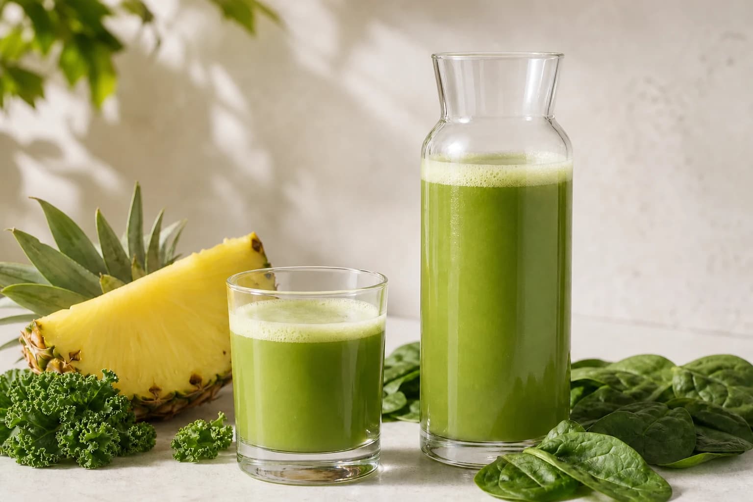 Etape 4 : Mélanger, goûter et servir — Jus ananas kale épinards : doux et bien dosé