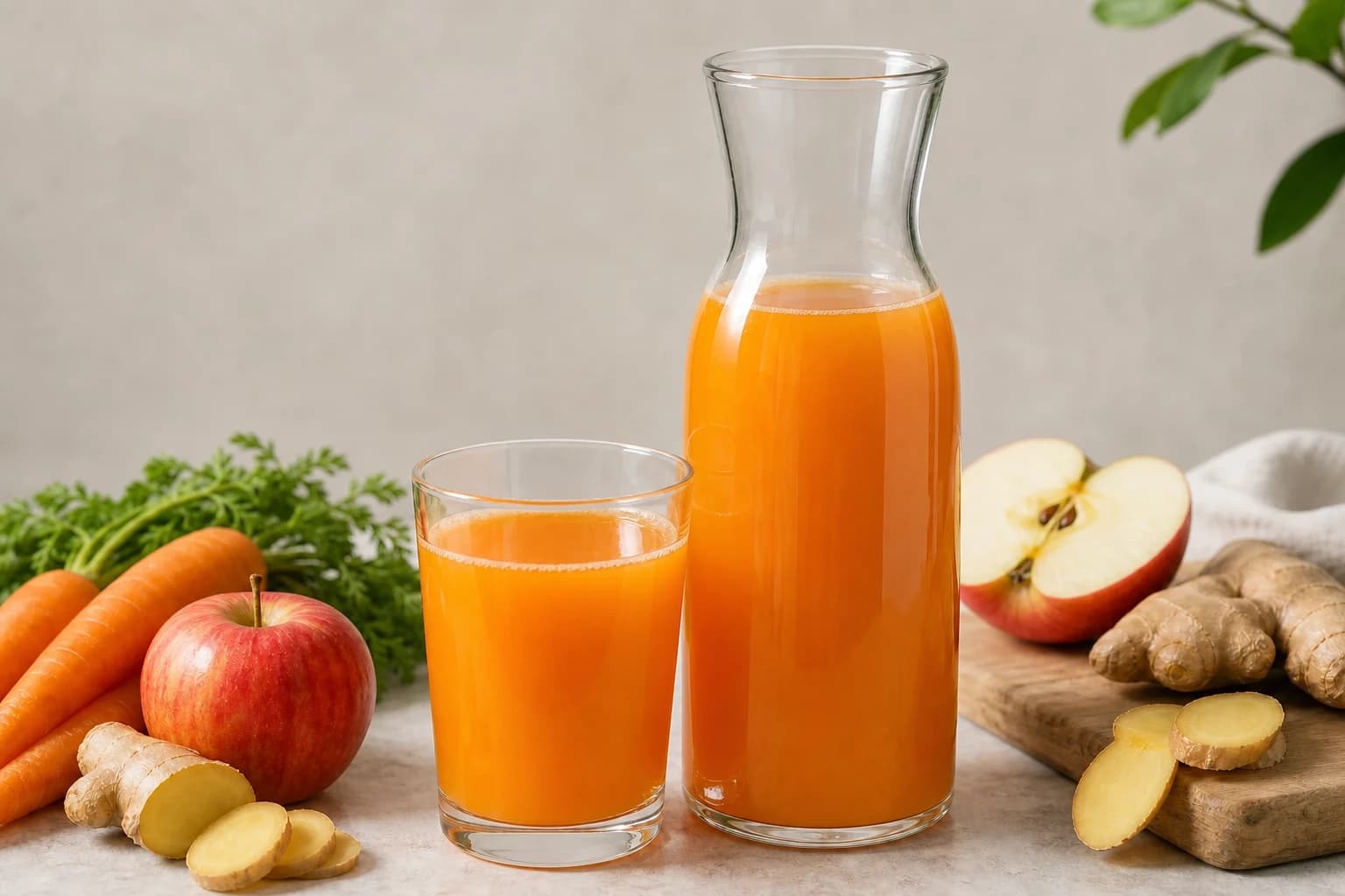 Etape 3 : Extraire en alternant les textures — Jus carotte pomme gingembre : le bon équilibre
