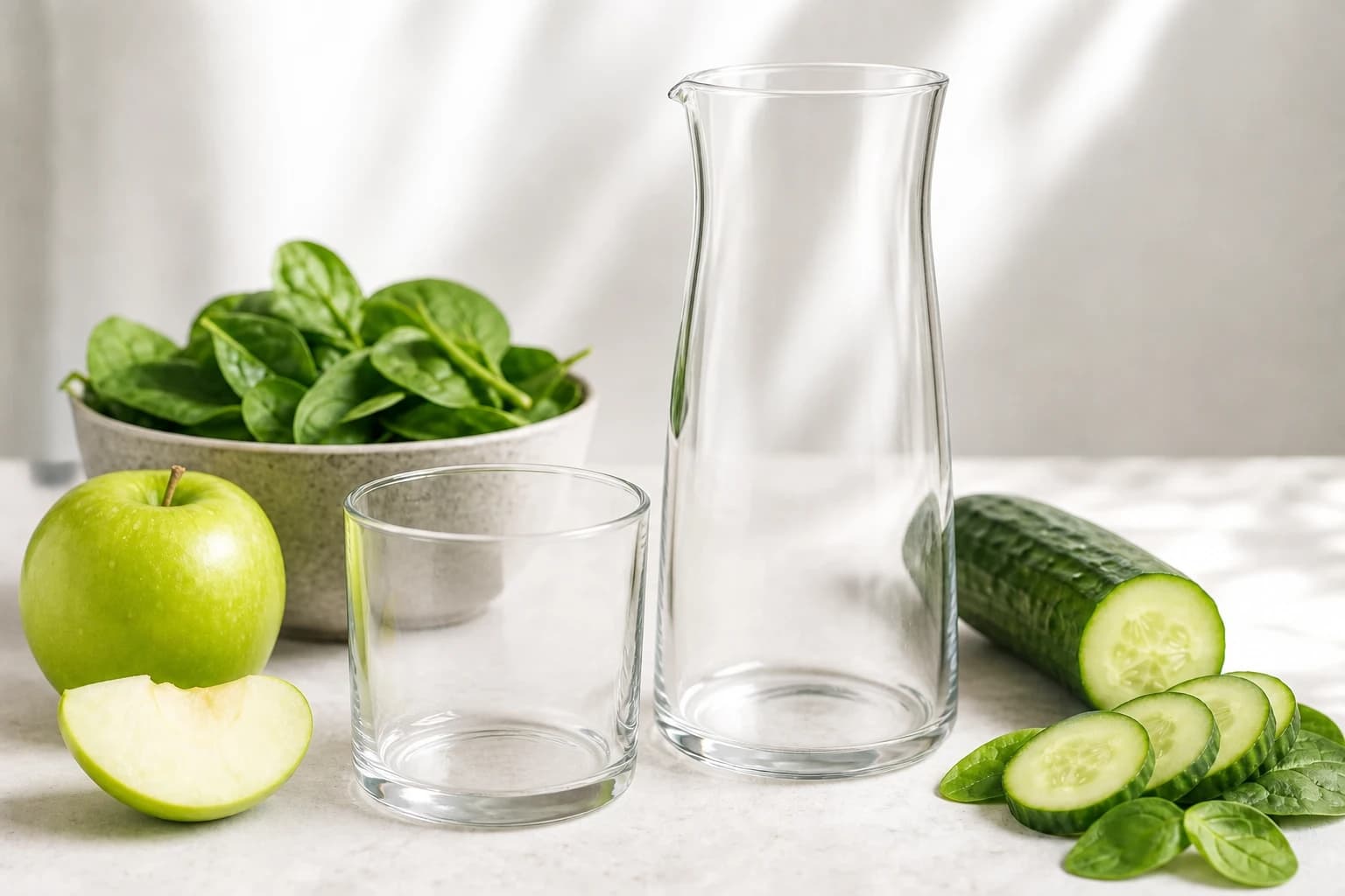 Etape 1 : Laver et trier les ingrédients — Jus pomme concombre épinards : doux et bien dosé
