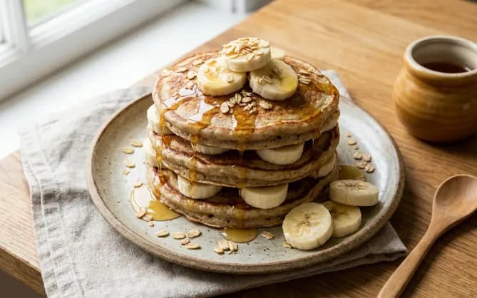 Pancakes moelleux à l'avoine et banane