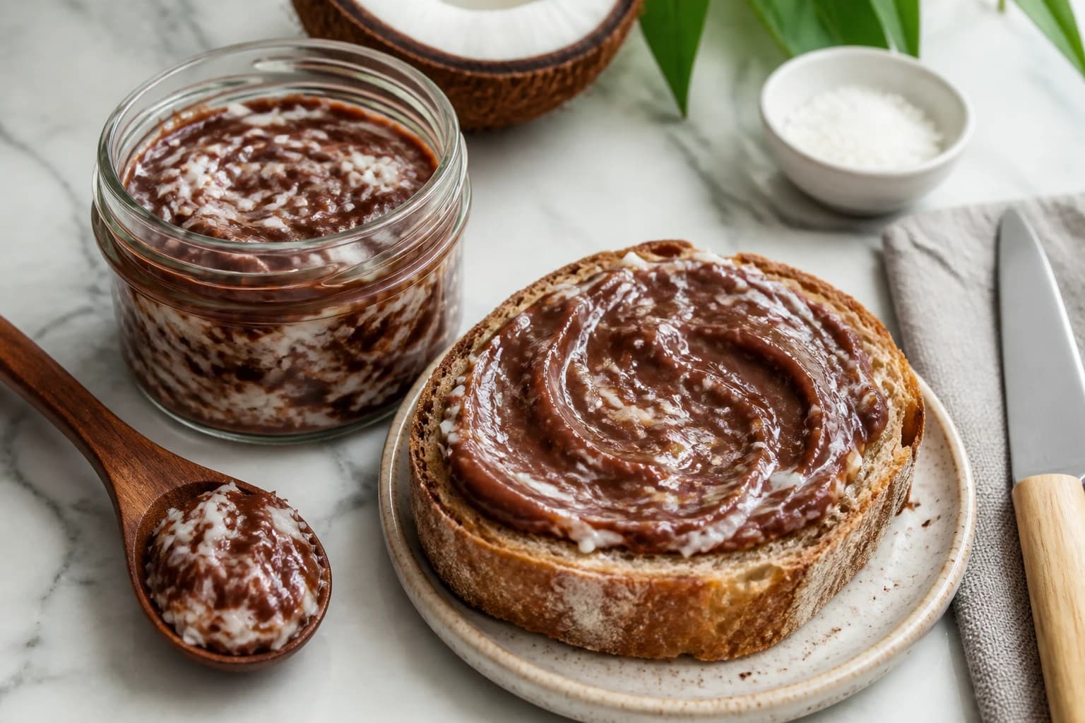 Pâte à tartiner coco-chocolat façon Bounty