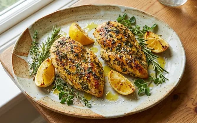 Poulet aux Herbes Fraîches et Citron