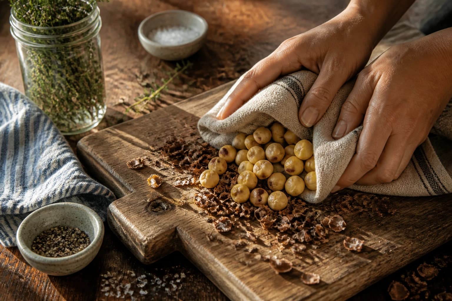 Etape 2 : Retirer la peau de noisette — Purée de noisettes maison, 1 ingrédient