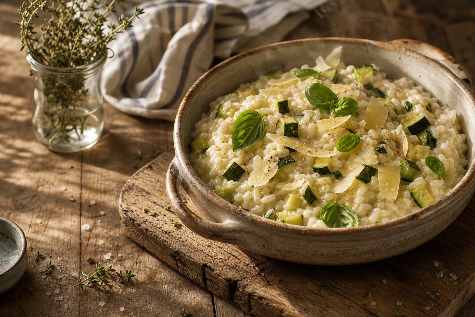 Risotto courgettes & basilic crémeux