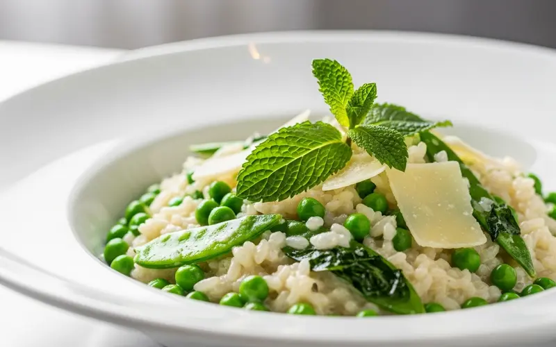Risotto Petits Pois Menthe (380 kcal, 30 min)