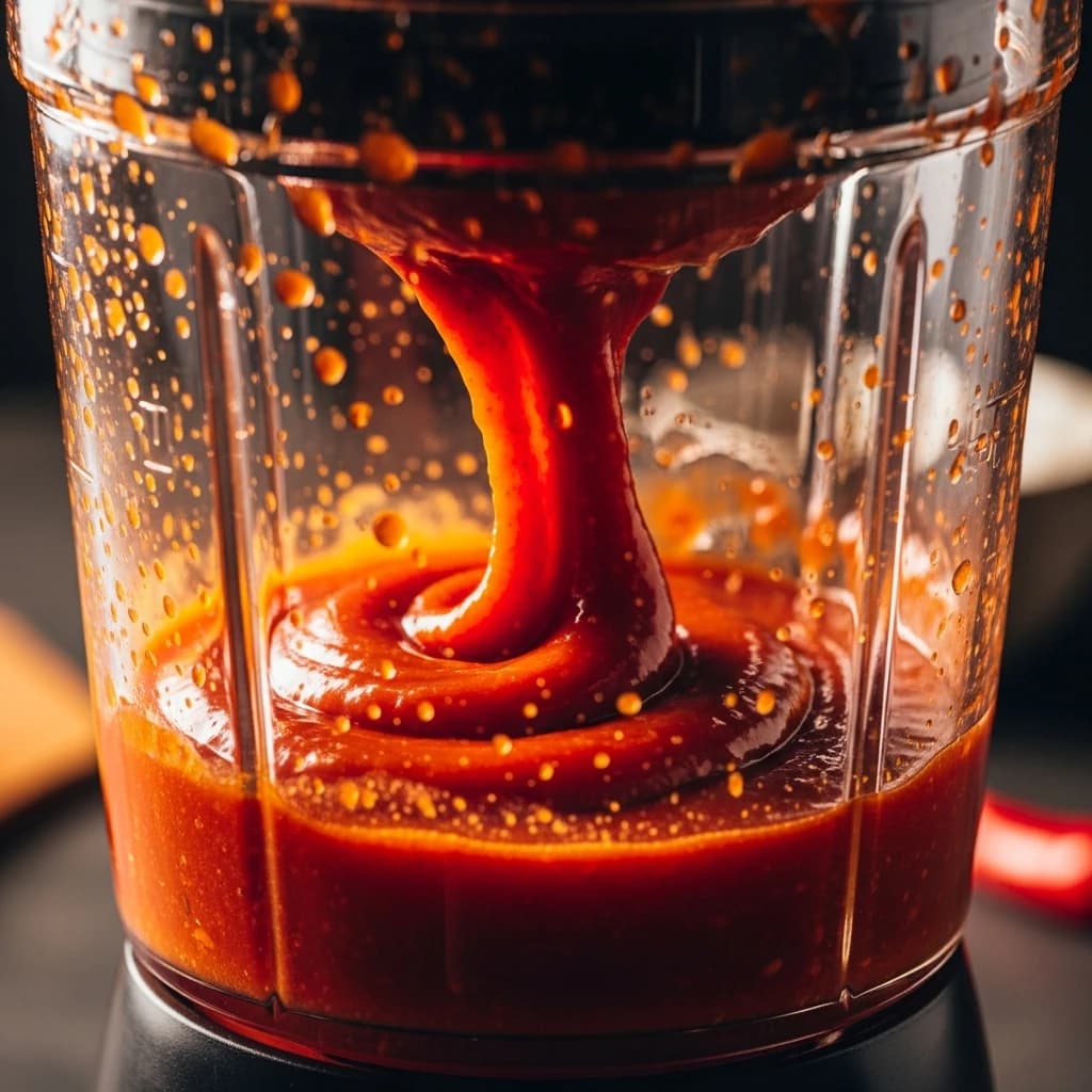 Etape 3 : Mixer jusqu'à obtenir une texture lisse — Sauce Pimentée Asiatique Maison (45 kcal, 20 min)