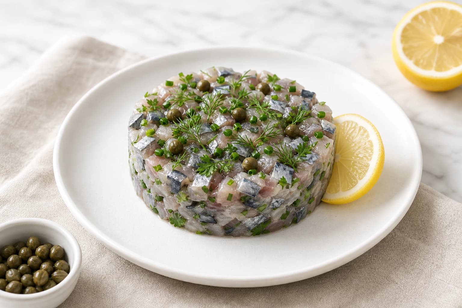 Tartare de maquereau, citron & échalote