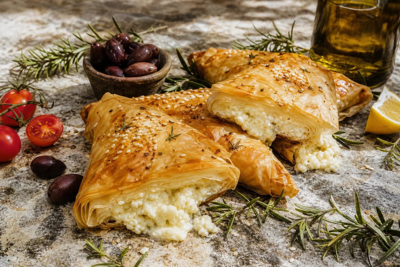 Tyropita : le feuilleté grec à la feta croustillant