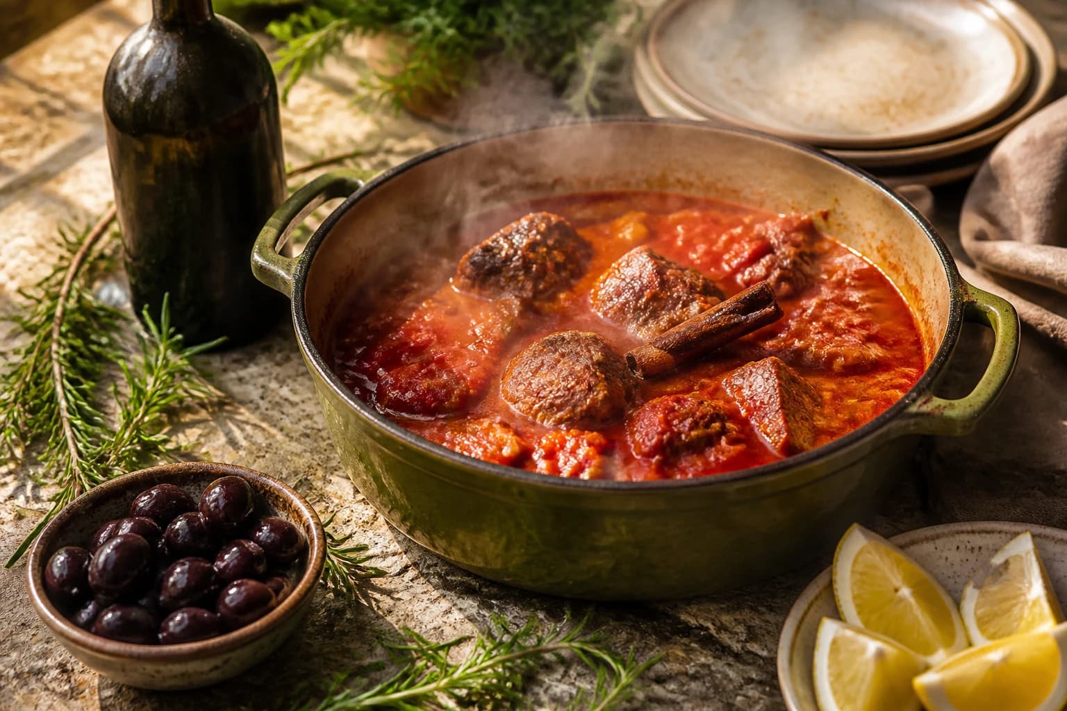 Etape 2 : Préparer la sauce tomate à la cannelle — Veau mijoté à l'orzo giouvetsi