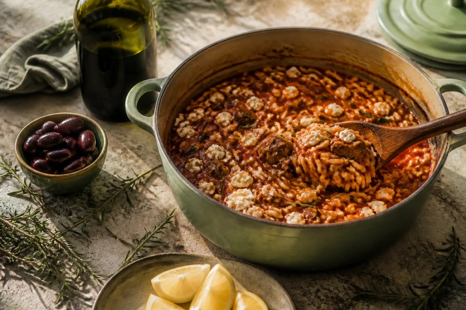 Etape 4 : Cuire les orzo et gratiner — Veau mijoté à l'orzo giouvetsi