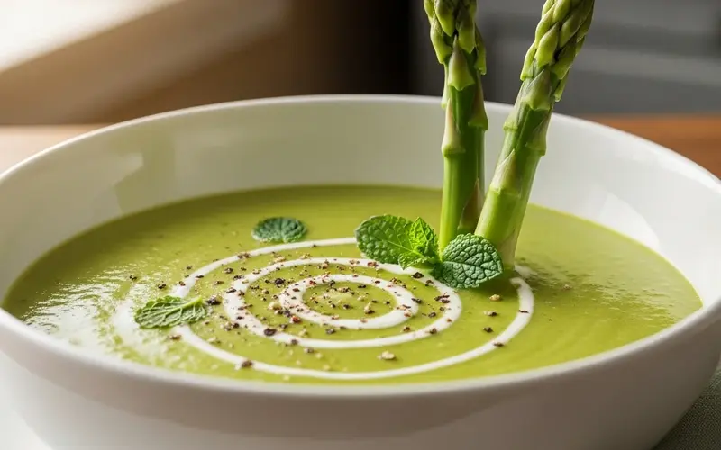 Velouté d'Asperges Vertes (95 kcal, 30 min)