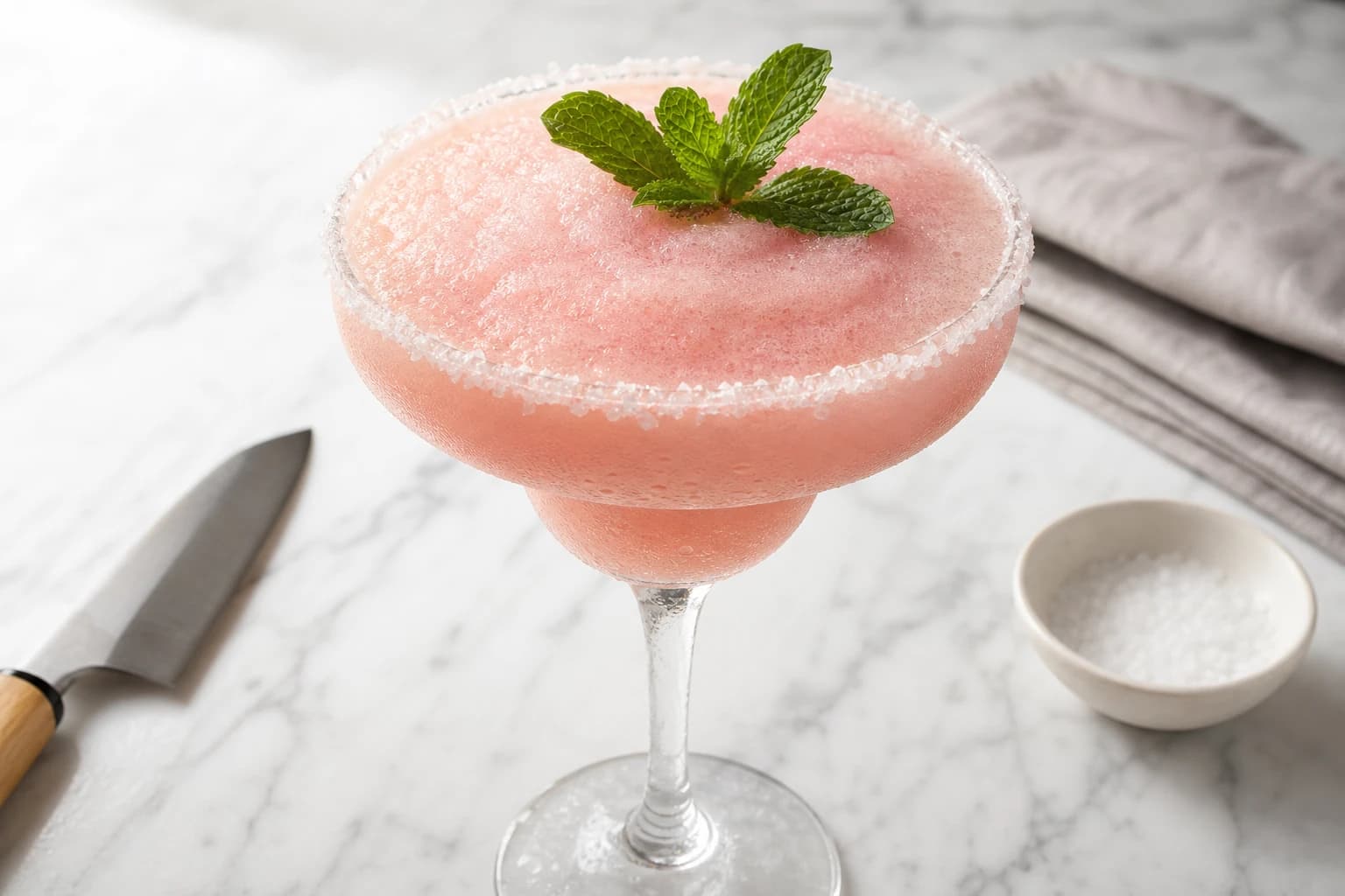 Virgin margarita pastèque au rim de sel