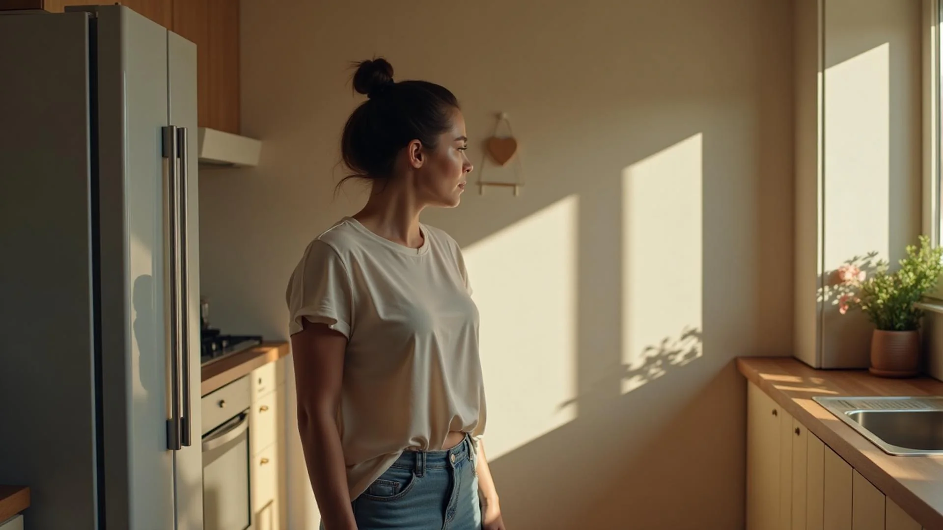 Moment d'hésitation devant le frigo