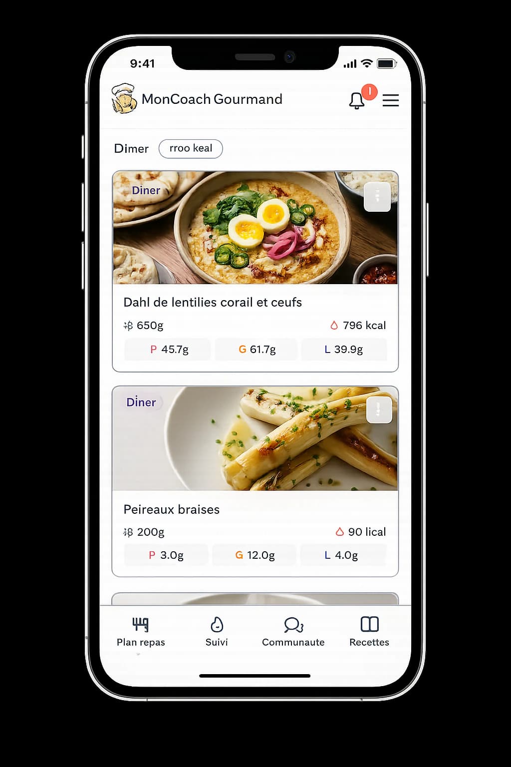 Plan repas personnalisé