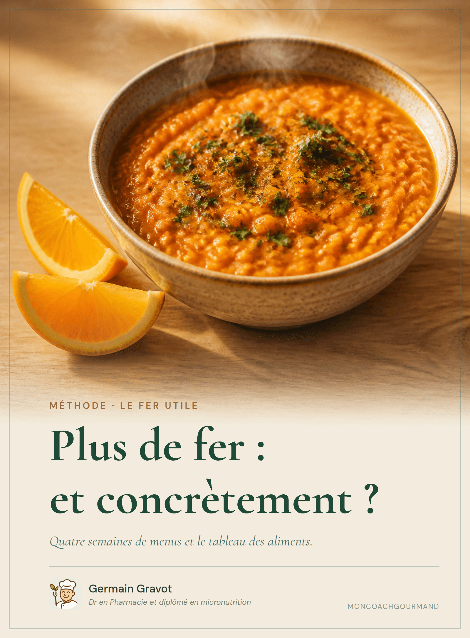 Couverture du guide Plus de fer : et concrètement ? de MonCoachGourmand