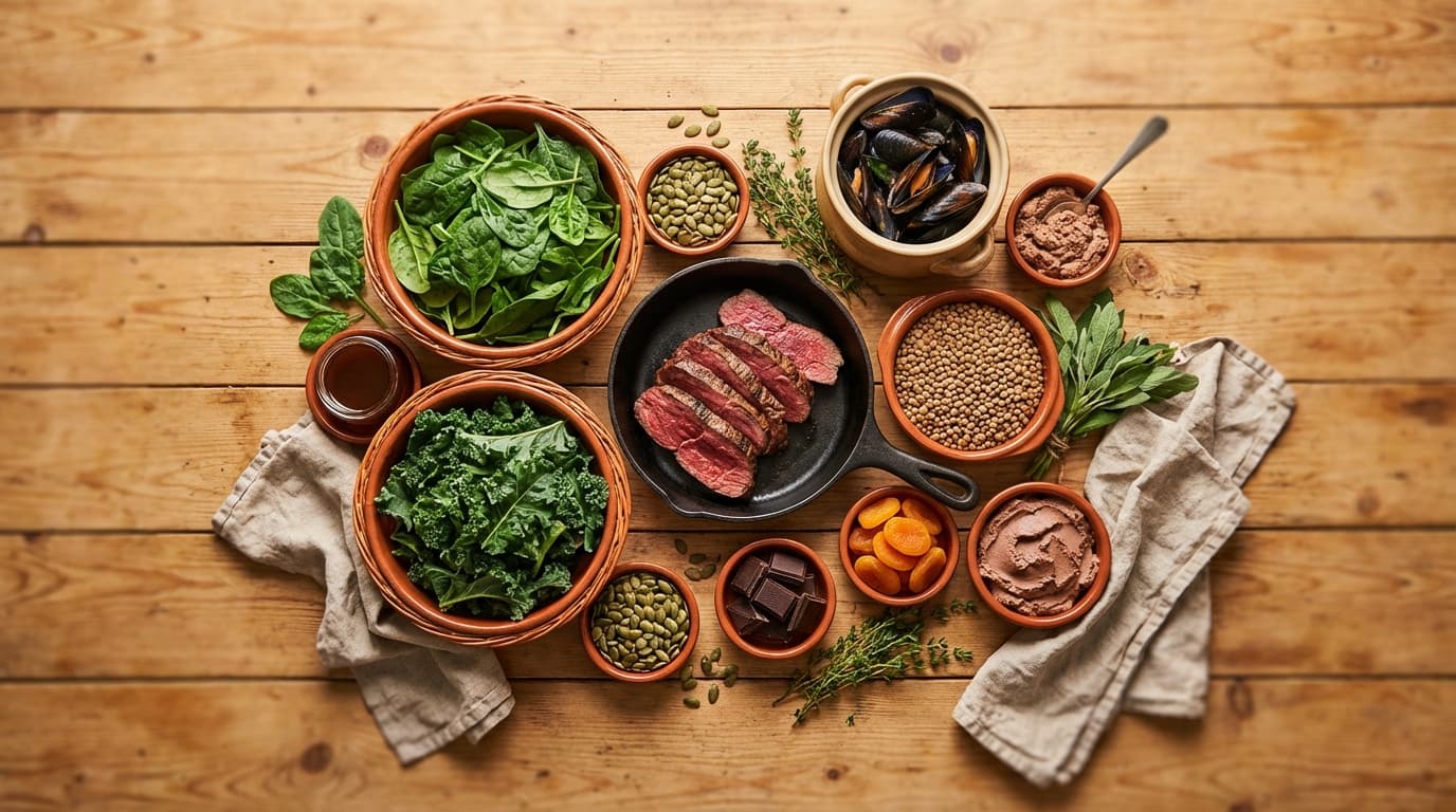 Aliments riches en fer : liste et tableau complet