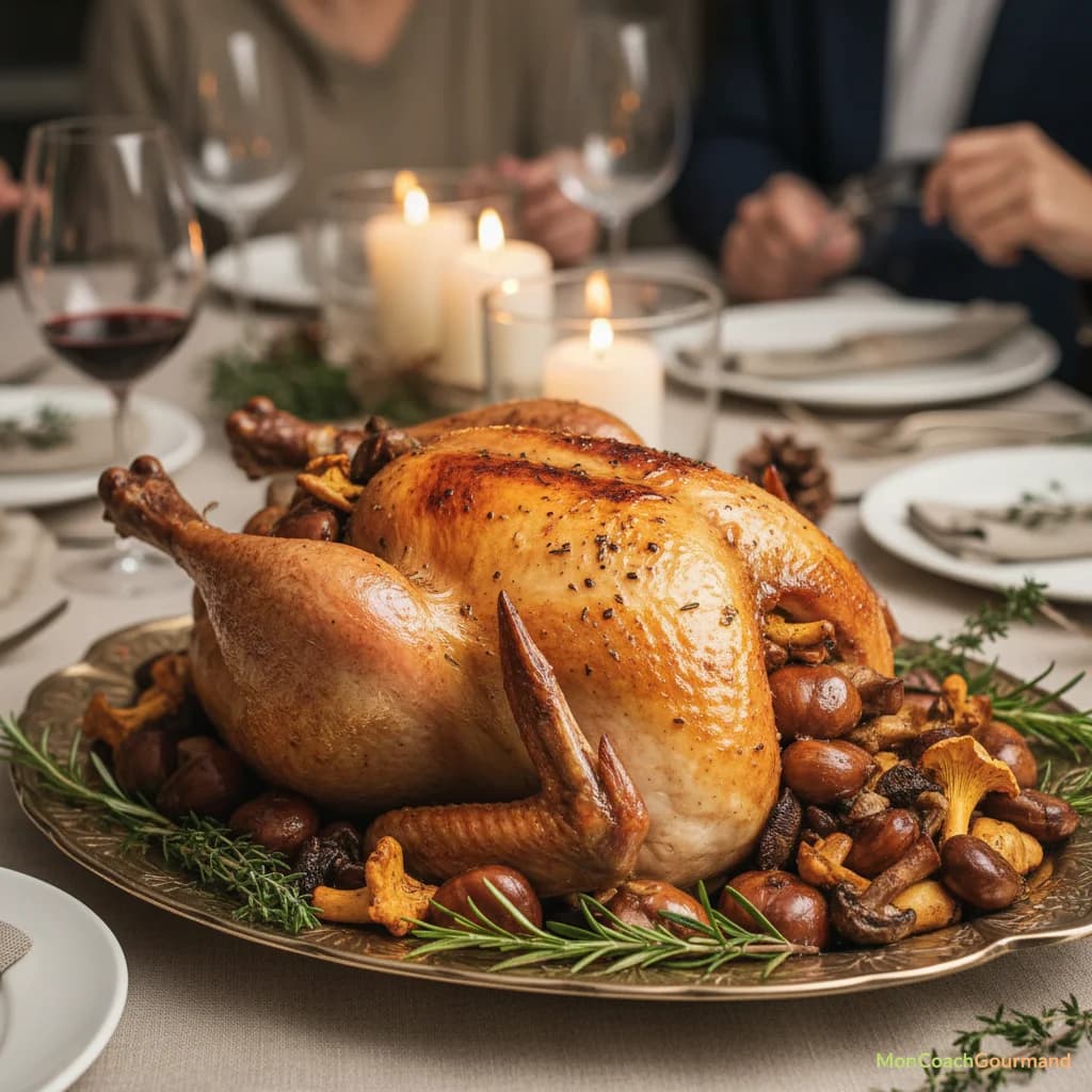 Tableau des valeurs nutritionnelles du chapon, des marrons et des champignons
