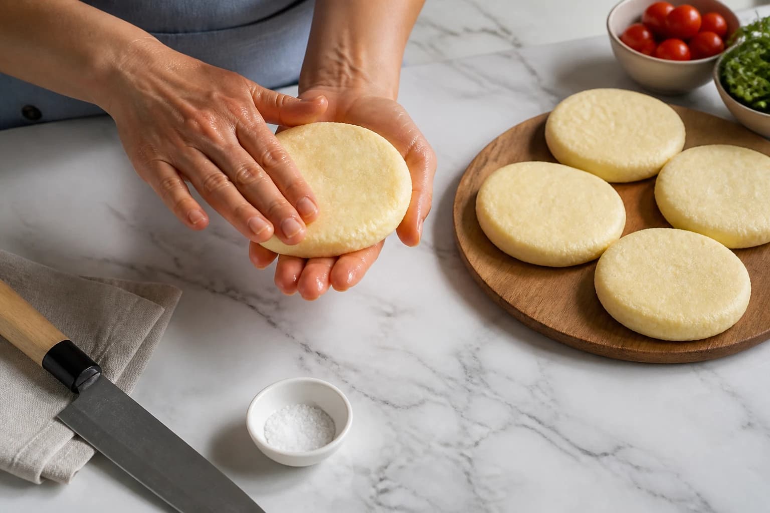 Etape 2 : Former les arepas — Arepa maïs healthy : la recette vénézuélienne