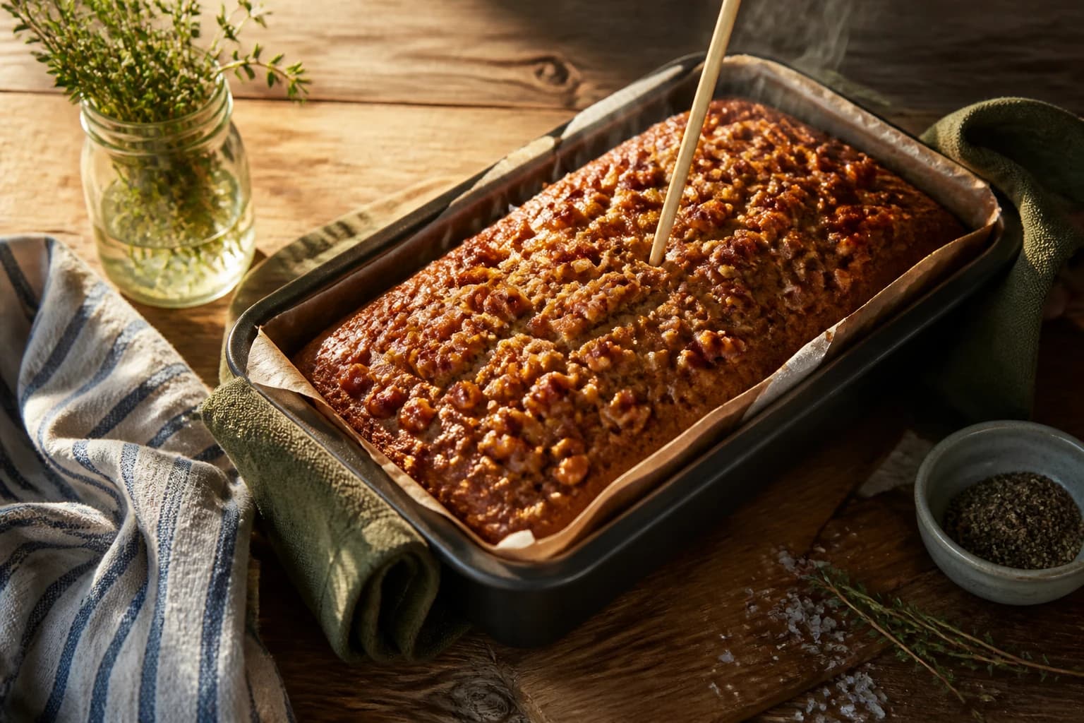Etape 4 : Cuisson et refroidissement — Banana bread épeautre : moelleux & nourrissant