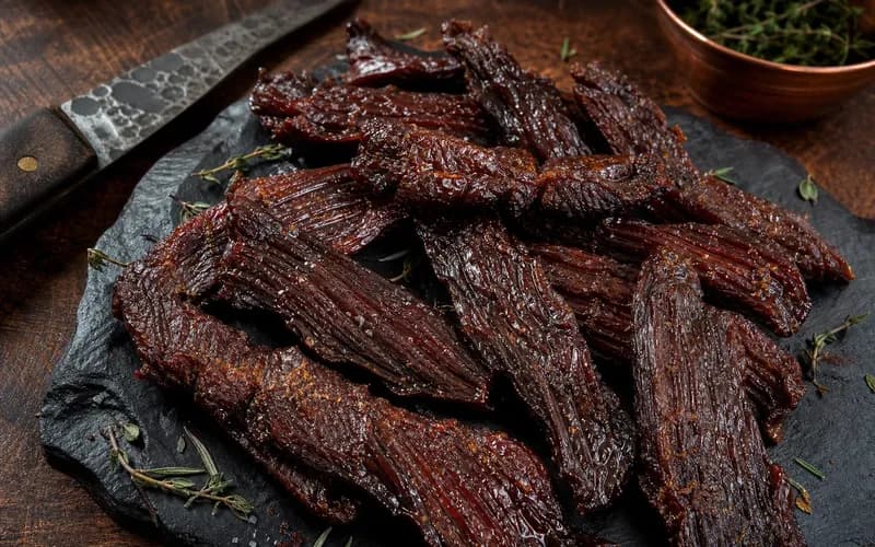 Beef jerky barbecue fumé maison