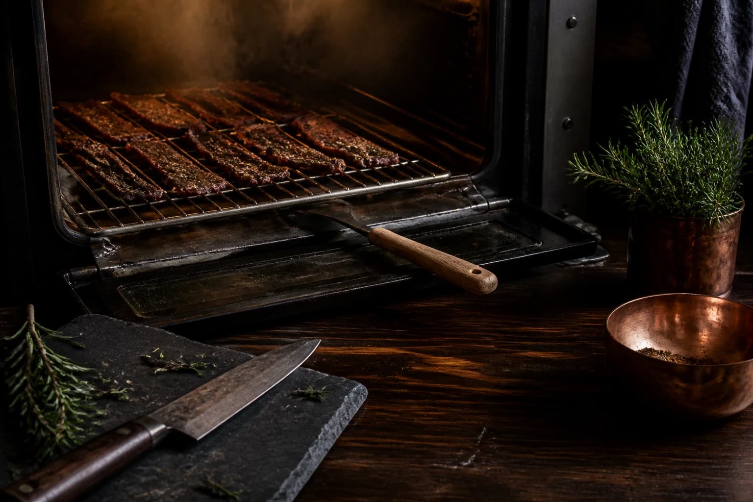 Etape 3 : Sécher au four à basse température — Beef jerky maison : 5 étapes faciles