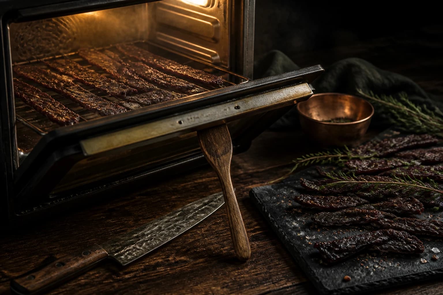 Etape 3 : Égoutter et disposer sur la grille — Beef jerky miel moutarde maison