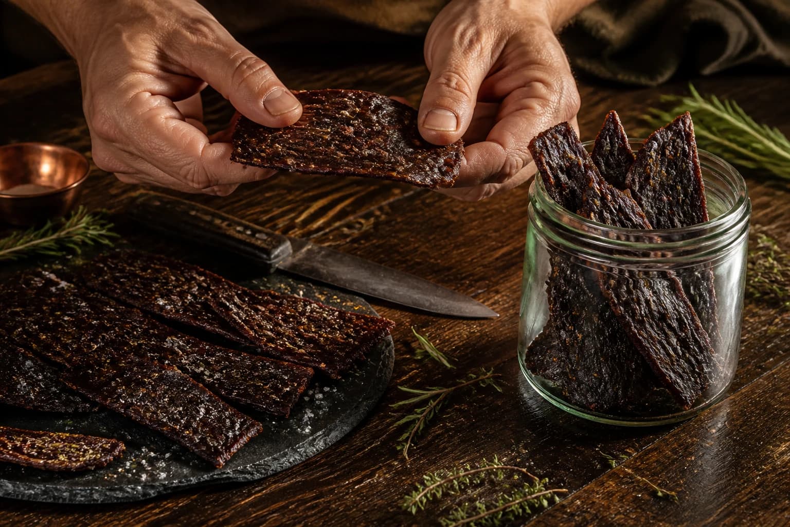 Etape 4 : Sécher au four et contrôler la texture — Beef jerky miel moutarde maison