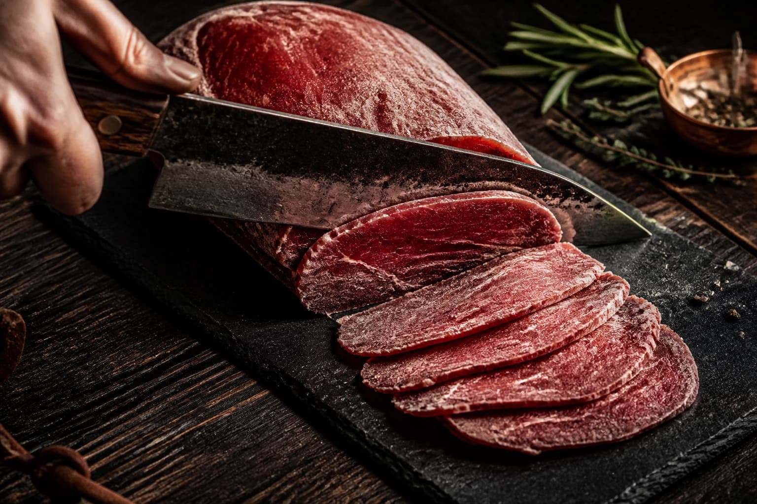 Etape 1 : Trancher et préparer le bœuf — Beef jerky teriyaki maison