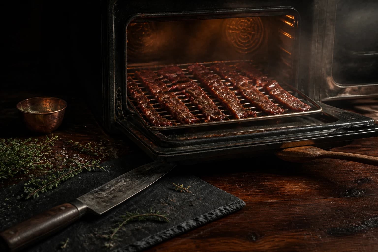 Etape 3 : Disposer et sécher au four — Beef jerky teriyaki maison