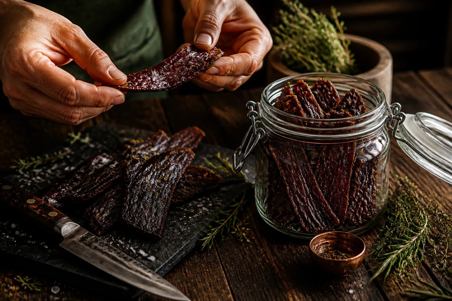 Etape 4 : Contrôler la cuisson et conserver — Beef jerky teriyaki maison