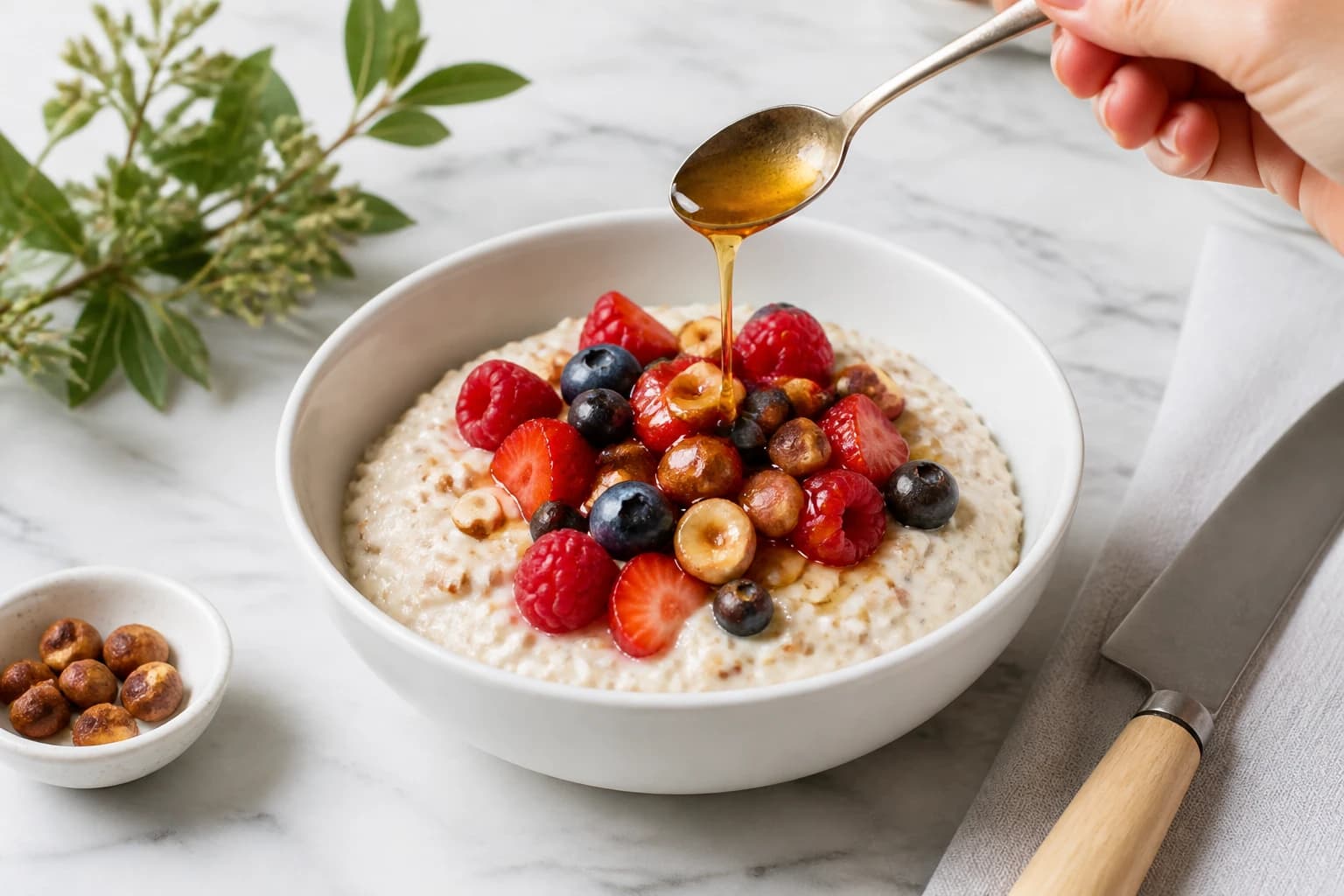 Etape 3 : Assembler, sucrer et servir — Bircher muesli pomme : la recette suisse originale