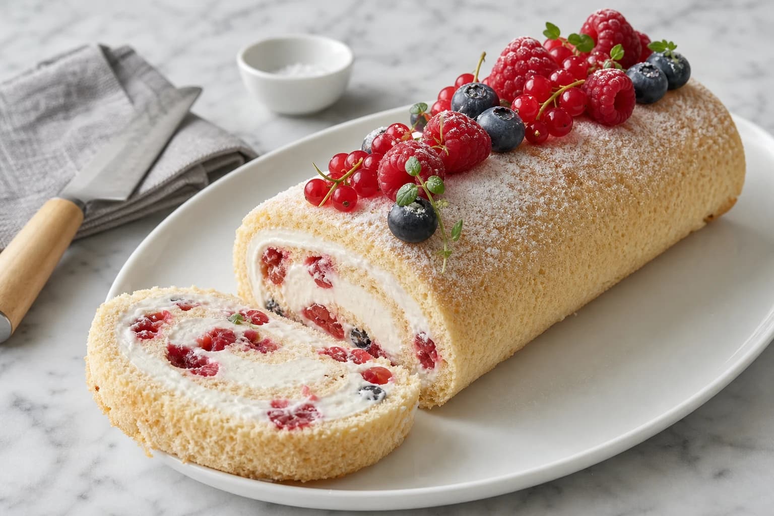Bûche fromage blanc fruits rouges sans sucre