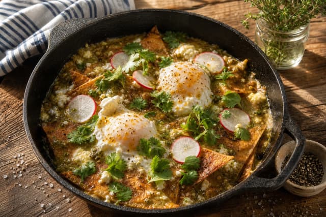 Chilaquiles verts mexicains allégés au four