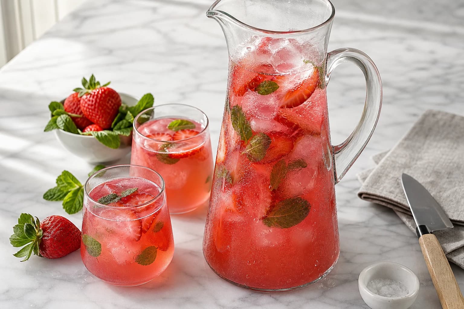 Citronnade rose fraise-hibiscus hydratante