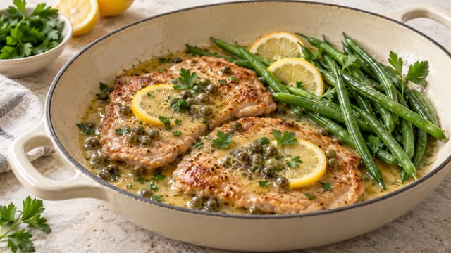 Escalope de veau citron câpres légère