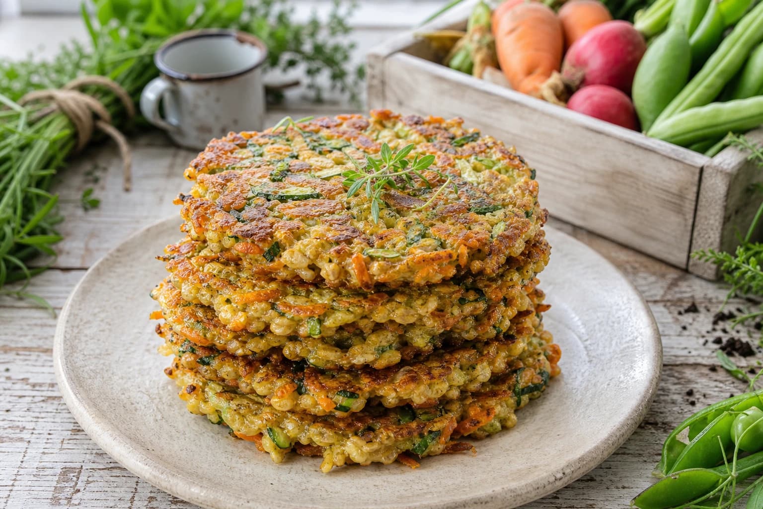 Galettes de flocons d'avoine salées aux légumes